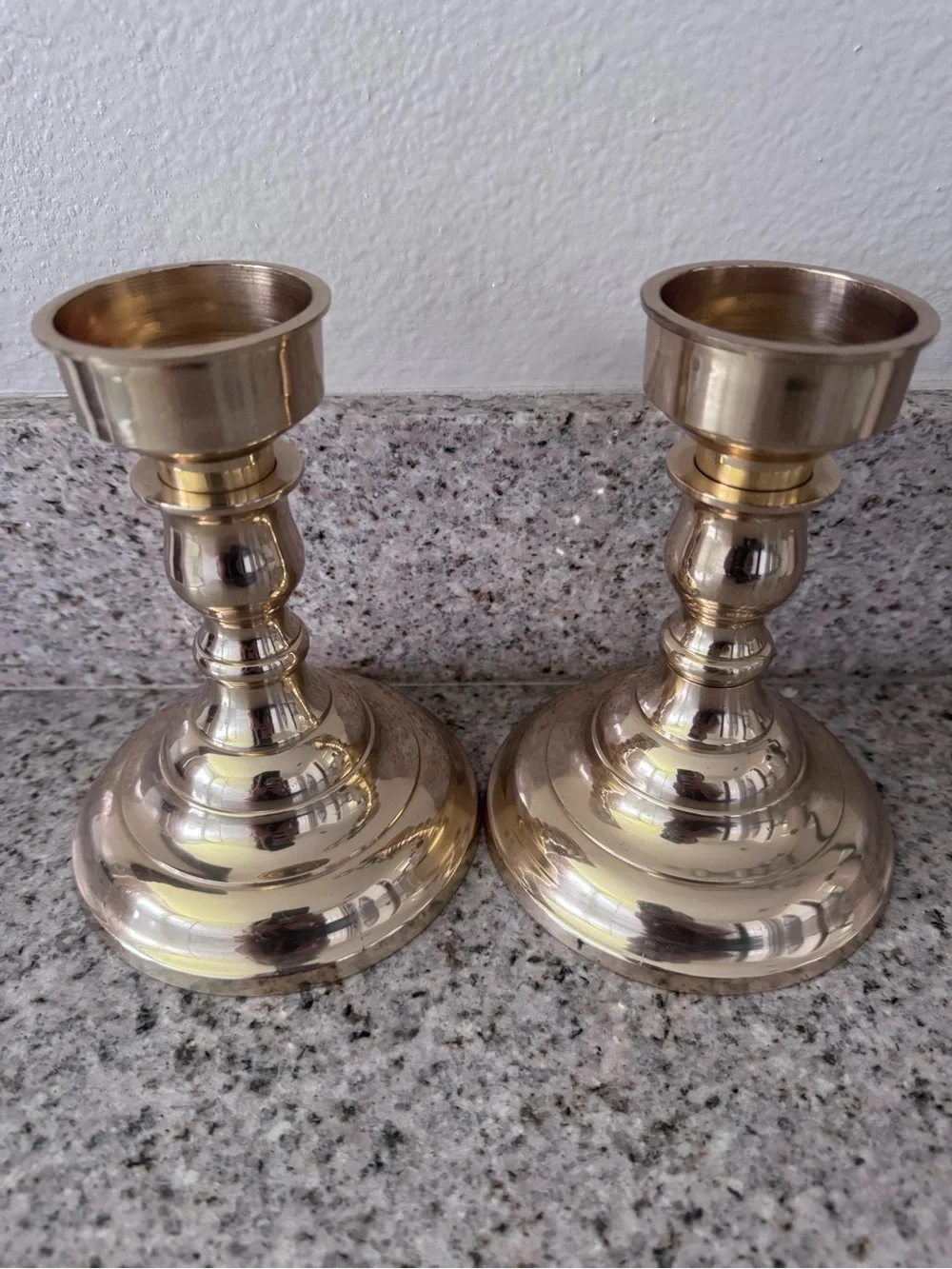 Solid Brass Candlestick Pair